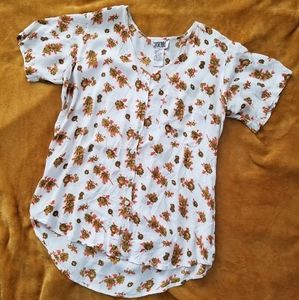🎩Vintage Derotchild Floral Button Up Top
